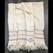Vintage Faribo Wool Throw Blanket 54"x48" USA