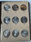 12 American Silver Eagle 1oz .999 Silver Dollar Coin Lot 1995-2003 Album