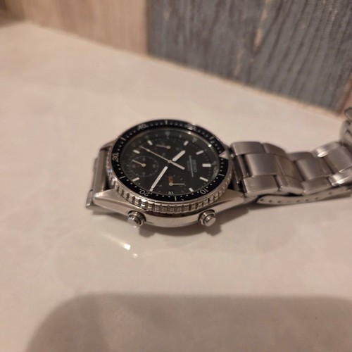 Seiko Speed Master 7A38-6040 Chronographe Jour Date St Acier Quartz Hommes Watch - Photo 8 sur 10