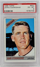 1966 Topps #501 John O'Donoghue Card - Graded PSA 6 EX-MT, Cleveland Indians