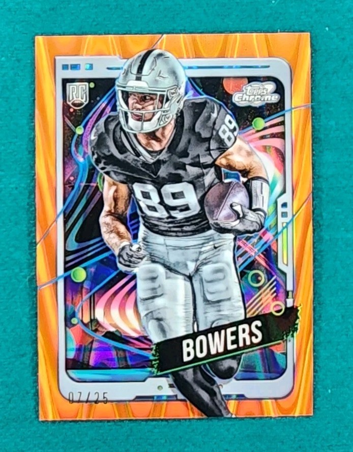 2024 Topps Chrome Cosmic Brock Bowers (RC)#149 Orange Galactic Refractor 07/25