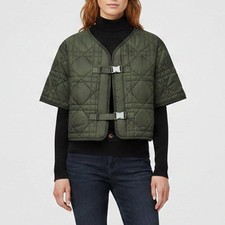 Dior Green Cannage Nylon Cropped Blazer S
