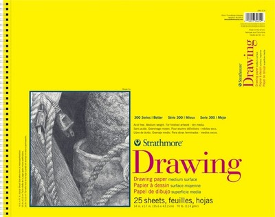 Strathmore 300 Series Drawing Pad 14''X17''-25 Sheets, Wire Bound