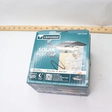 Veranda Solar LED Deck Post Cap Light Black Plastic 4" x 4" and 6" x 6" 