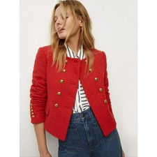 Veronica Beard Bentley Tweed Tailored Jacket In Nantucket Red 0