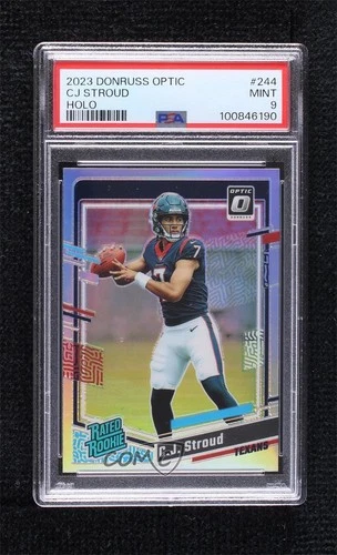 2023 Panini Donruss Optic Holo Prizm CJ Stroud #244 PSA 9 MINT Rookie RC