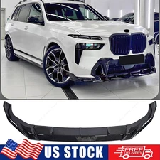 For 23-26 BMW X7 G07 LCI M Sport GT Style Gloss Black Front Bumper Lip Spoiler