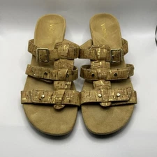 Vionic Radia Wedge Sandals Cork Gold US Size 10 M Orthopedic Shoes 