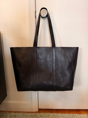 Mansur Gavriel Large Leather Tote | Black | Unisex