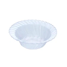 10 Clear 5 oz Flared Plastic Dessert Ice Cream Bowls Party Events Decorations