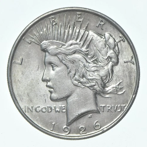 (1) 1926-D Choice AU Peace Silver Dollar 90% - CH AU Almost Unc - Denver *8651
