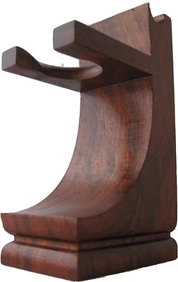 PARKER SAFETY RAZOR Mission Style Wood Shave Stand for Razor and Brush - Walnut Finish