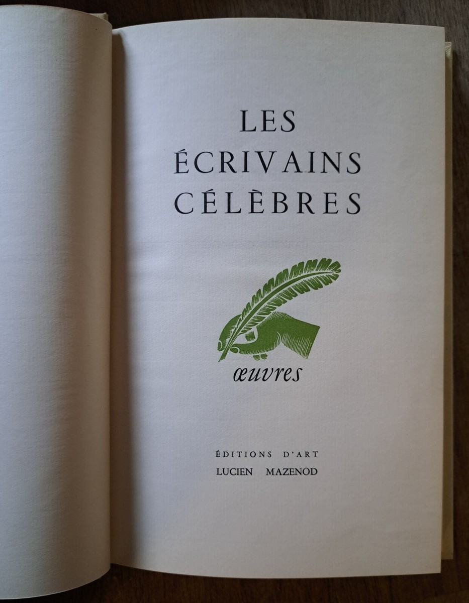 LES ÉCRIVAINS CÉLÈBRES - EO num MAZENOD (1957 à 1961) | eBay