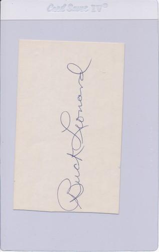 BUCK LEONARD Signed Index Card HOF Autographed Legendary Negro League HOFer - 第 1/2 張圖片