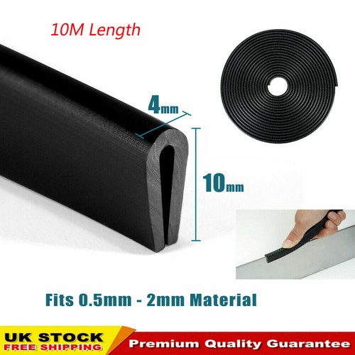 10M U-shape Car Door Boot Window Edge Protector Seal Strip Rubber Trim 10mmx 4mm - Picture 2 of 12