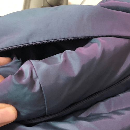All in motion shiny gray packable hood chunky puffer jacket nylon winter coat 7/ - Picture 6 of 13