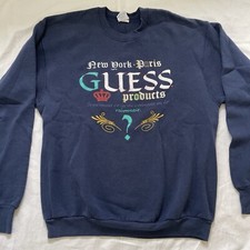 Vintage 90s Guess Crewneck Sweatshirt Pullover One Size Made In USA