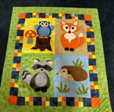 Baby Quilt handmade - Forest Animals