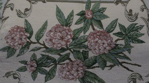 Floral Flowers Vines Unfinished Tapestry Woven Fabric Wall hanging table runner - Picture 4 of 6
