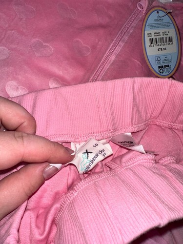 care bears peter alexander velour tracksuit set with embroidery and hearts pink - Picture 5 of 6