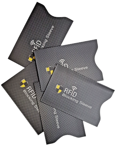 5 X RFID Blocking Sleeve NFC Anti Scan ID Credit Card Holder Case, Black - Picture 12 of 13