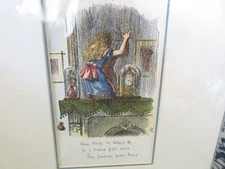 2 Vintage Alice in Wonderland Looking Glass Prints by Gladstone Jones Never Used