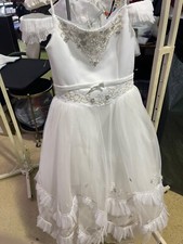 Childs Dress, white, size 10 zipper back. Tulle bottom.