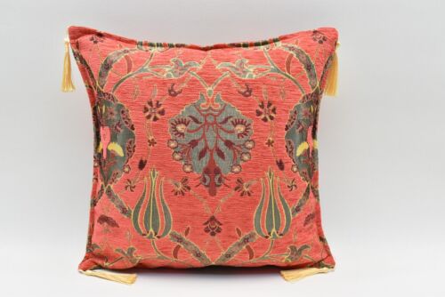 Decorative Pillow cover, 17x17  Coral pink color, Chenille pillow, Cushion case - Picture 1 of 10