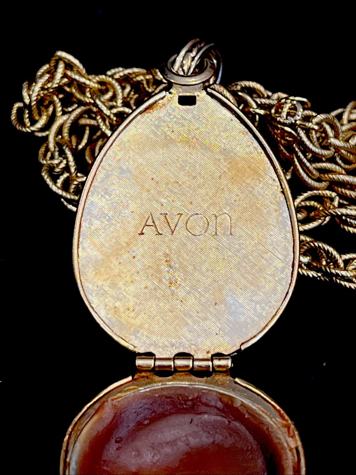 AVON Golden Charmer SOLID PERFUME Locket Necklace… - image 8