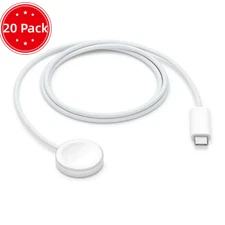 20 Pack Apple Watch Magnetic Fast Charger to USB-C Cable(1m/3.3Ft) White (A2652)