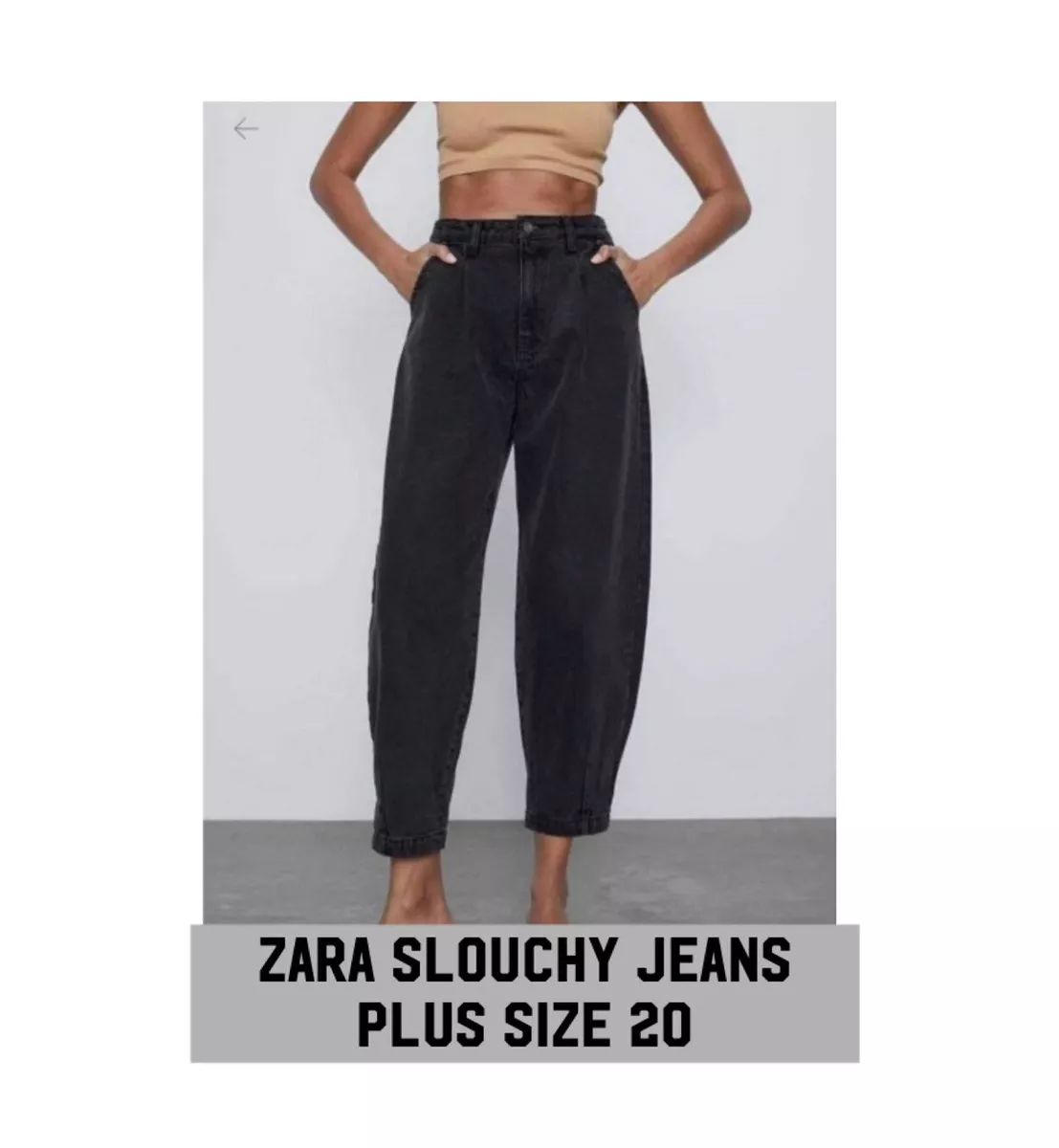 Zara High-Rise Pleated Slouchy Jeans Size 36/20