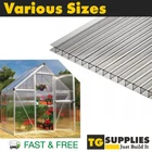 4mm Greenhouse Polycarbonate Sheets Glazing Replacement Panels - Clear - Various