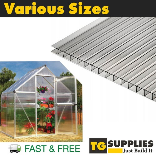 4mm Greenhouse Polycarbonate Sheets Glazing Replacement Panels Clear