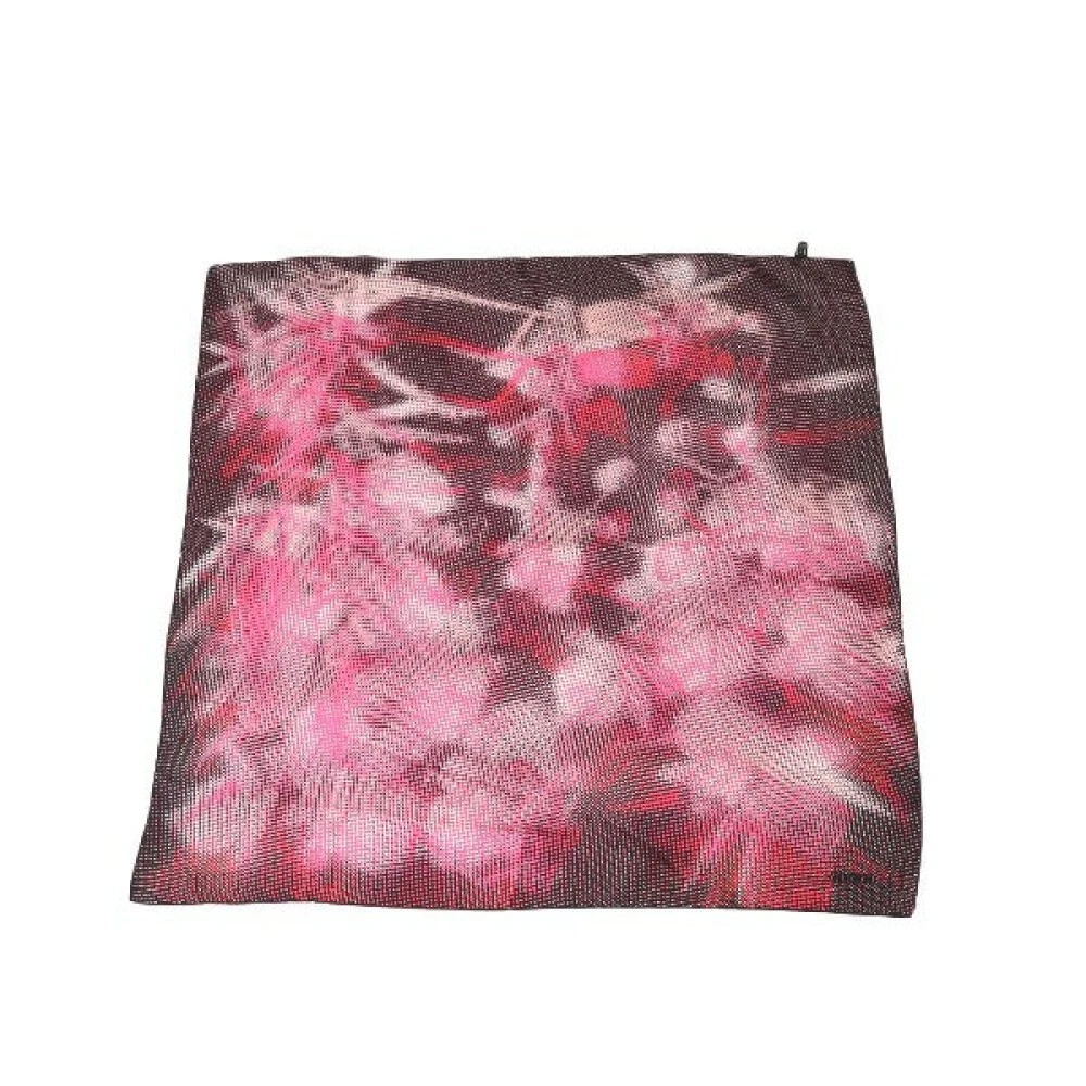 Foulard carré en soie Gucci points rose noir fabriqué en Italie boîte 85 x 87 cm