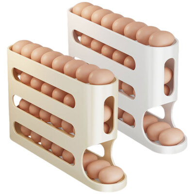 4 Schichten Automatisch Scroll Eierregal Große Kapazität für Kühlschrank Aufbewahrung