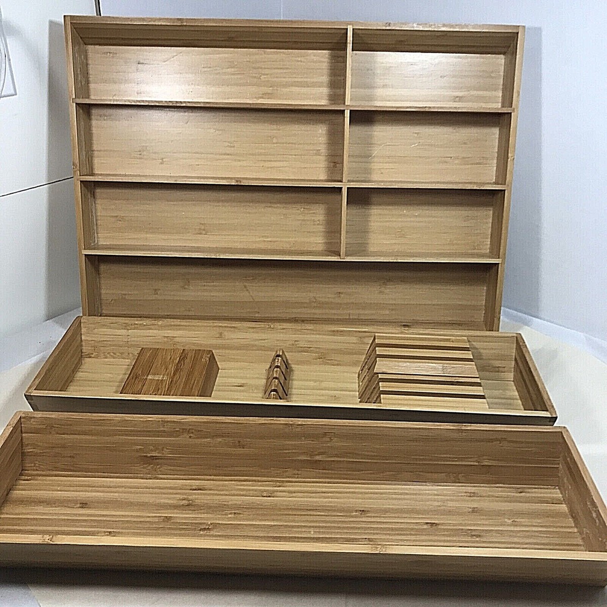 Set of 3 Ikea Variera Bamboo Flatware Tray Kitchen Drawer