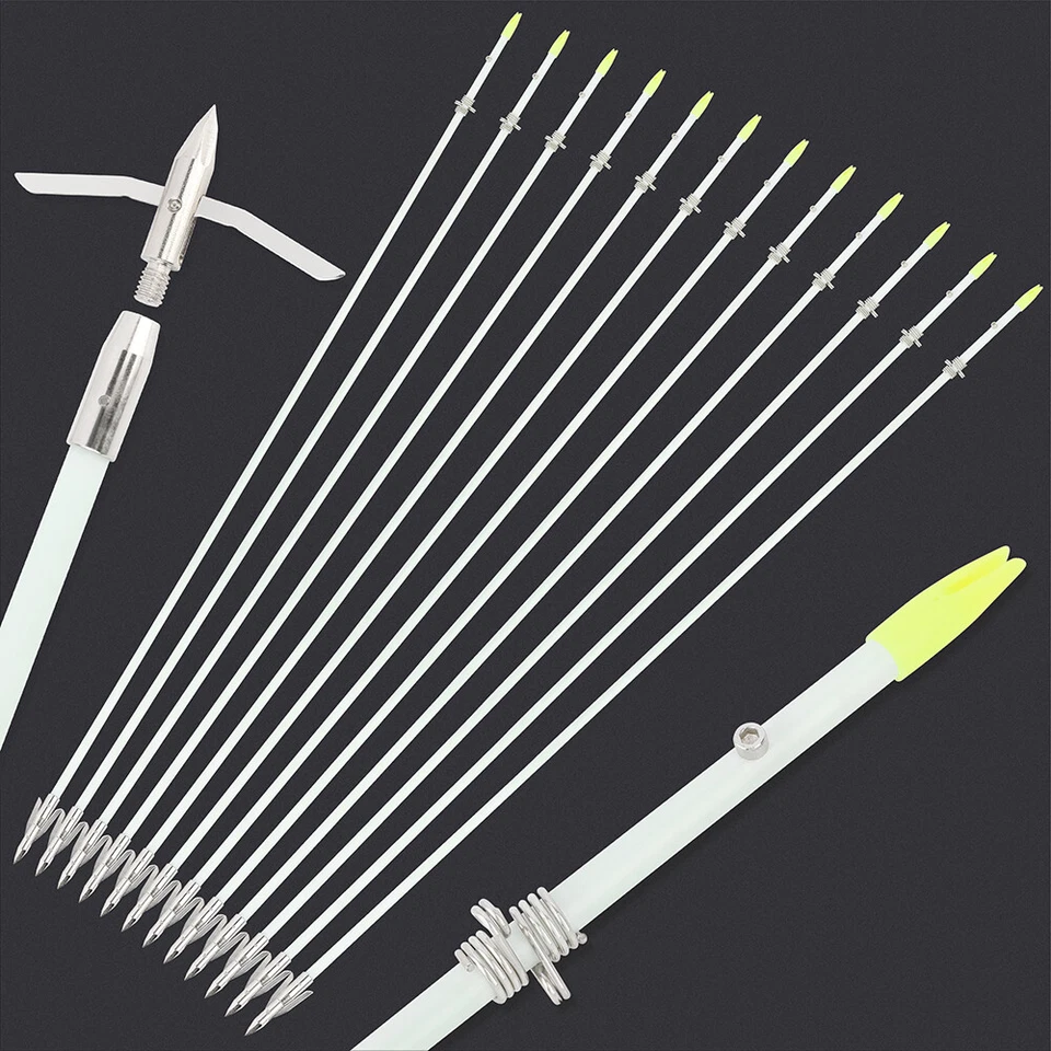 Archery Bowfishing Arrows 36" Solid Fiberglass OD 8mm Shaft Fishing Bow Hunting - Image 3 of 4