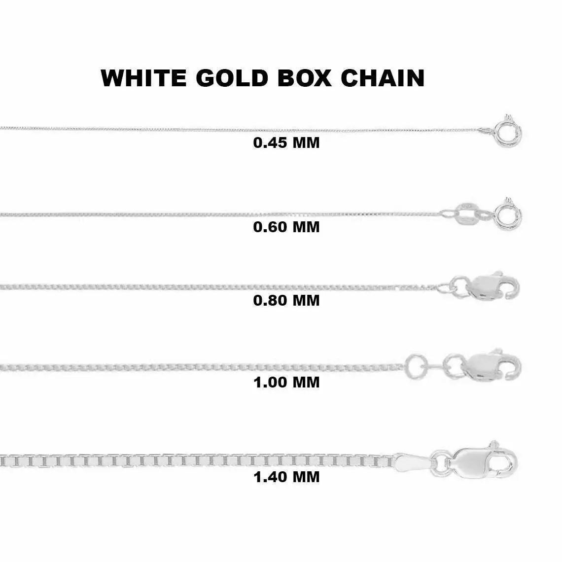 white gold box chain