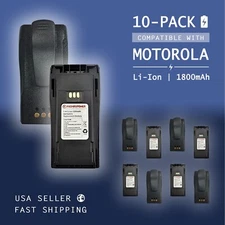 10-Pack Flat Li-Ion Battery for Motorola Radios NNTN4970 4851, CP200 EP450 PR400