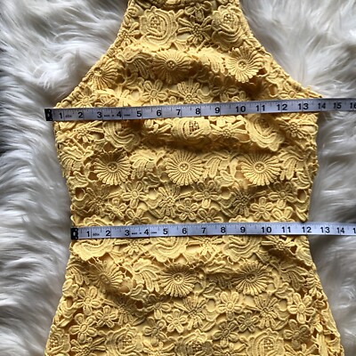 Lulus Love Poem Yellow Lace Mini Dress size XS | eBay