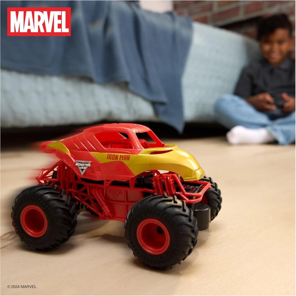 Monster Jam RC Truck Marvel Iron Man Remote Control Car 1:24 Scale, Age +4 - Image 2 of 4