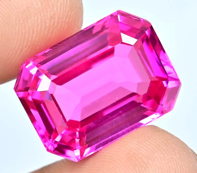 34.75 Ct Flawless Natural Mogok Pink Ruby Emerald Shape Certified Loose Gemstone