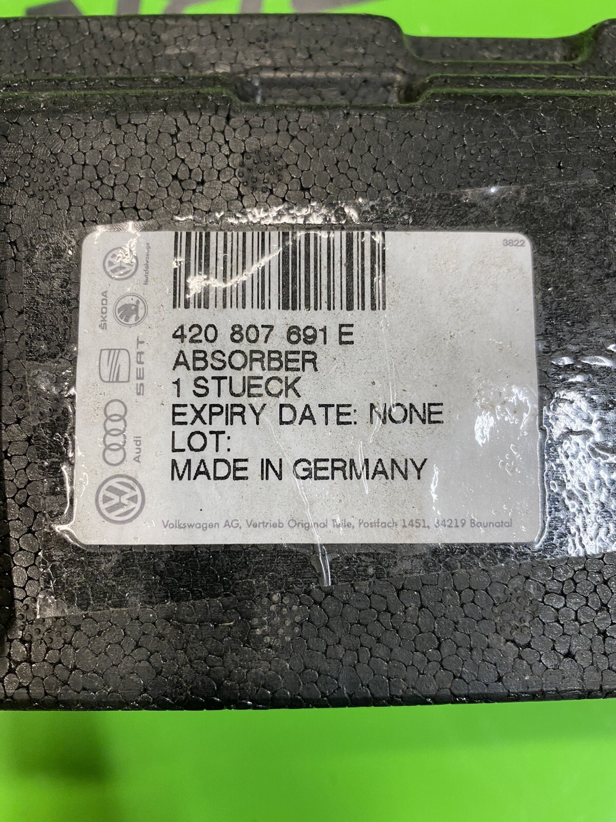 New Genuine Audi R8 Buffer 420807691E OEM Front Bumper Absorber