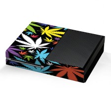 Xbox One Console Skins Decal Wrap ONLY - Colorful Weed Leaves Leaf
