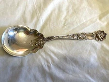 ALVIN BRIDAL ROSE STERLING SILVER SERVING SPOON