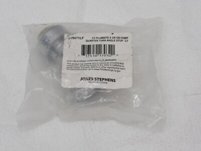 Jones Stephens 1/2'' Plumbite X 3/8'' OD Comp Quarter Turn Angle Stop LF C7657LF