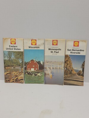 Shell Road Map Lot Of 4 Sam Bernadino St Paul Wisconsin Dales Highway Eastern Us