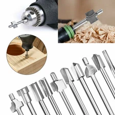 10Pcs Multi Tool HSS Router Drill Bit for Dremel Rotary Tool Set Shank Burs File