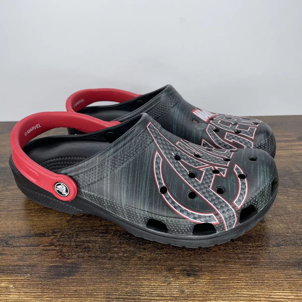 Crocs Classic Marvel Avengers Clog Shoes Rubber Black Mens Size 8 | eBay