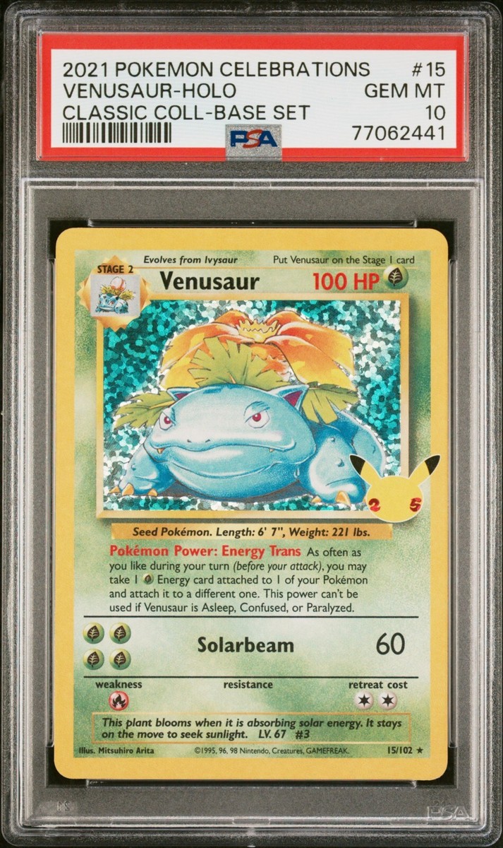 PSA 10 GEM MINT Venusaur Holo Pokemon Celebrations Classic PSA 10 GEM MINT Venusaur Holo Pokemon Celebrations Classic